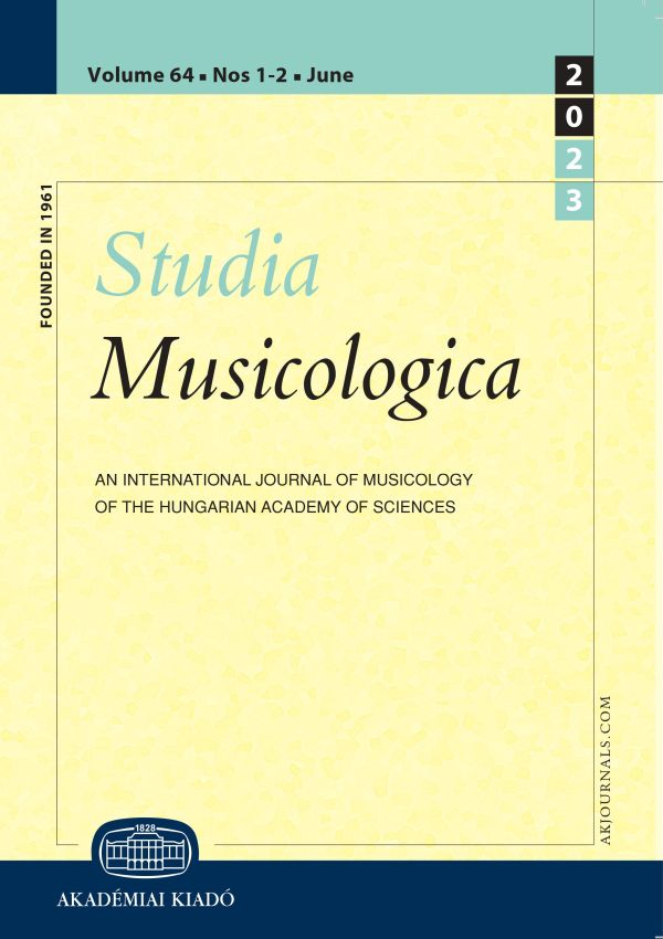 STUDIA Musicologica Cover
